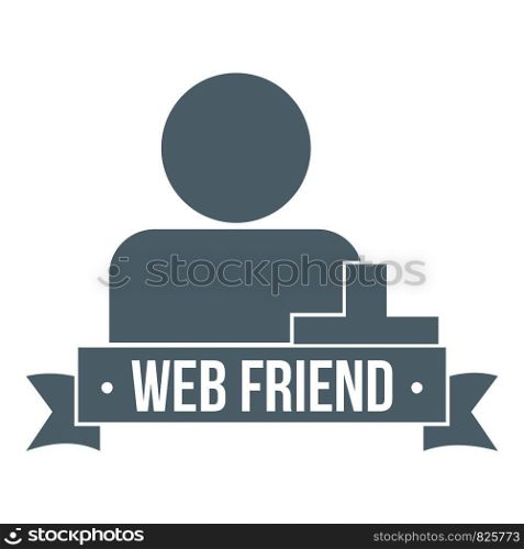 Web friends logo. Simple illustration of web friends vector logo for web. Web friends logo, simple gray style