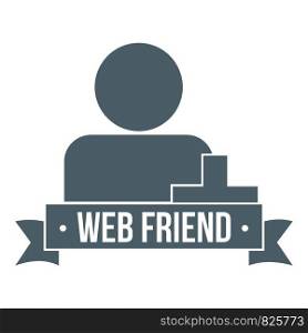 Web friends logo. Simple illustration of web friends vector logo for web. Web friends logo, simple gray style