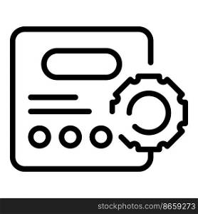Web gear system icon outline vector. Inventory management. Digital control. Web gear system icon outline vector. Inventory management