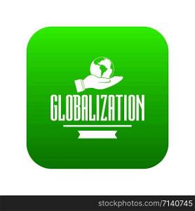 Web globalization icon green vector isolated on white background. Web globalization icon green vector