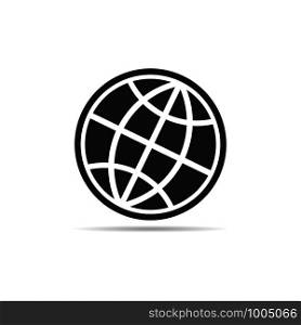 Web globe icon sign on white background