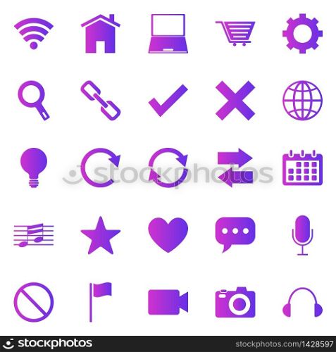 Web gradient icons on white background, stock vector