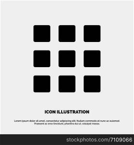 Web, Grid, Shape, Squares solid Glyph Icon vector