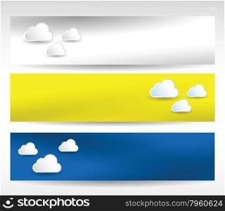 web header clouds set vector illustration