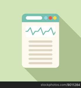 Web heartrate icon flat vector. Medicine clinic. Mobile service. Web heartrate icon flat vector. Medicine clinic