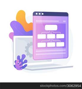 Web hosting service. Information chains and content management. Networking, connection, synchronization. Internet server, data storage. Vector isolated concept metaphor illustration. Web hosting service vector concept metaphor