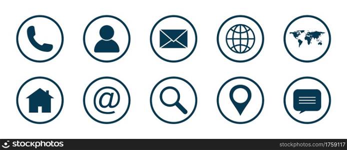 Web icon set. Website icon vector isolated on white background. Communication icon symbol