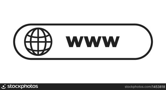 Web icon, www vector isolated browser symbol.