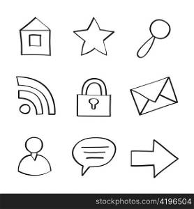 Web Icons on White Background