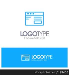 Web , Internet, Study, School Blue Outline Logo Place for Tagline