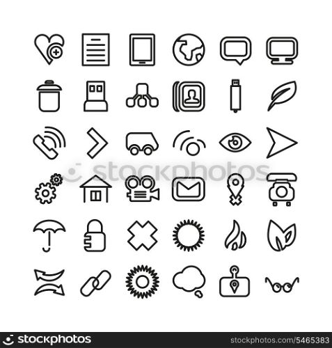 Web line icon set. Thin icons