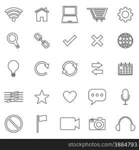 Web line icons on white background, stock vector