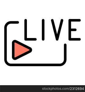 Web live stream icon. Outline web live stream vector icon color flat isolated. Web live stream icon color outline vector