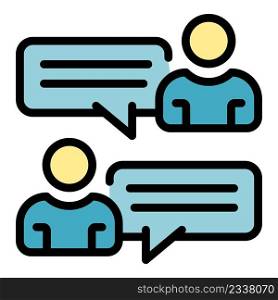 Web love conversation icon. Outline web love conversation vector icon color flat isolated. Web love conversation icon color outline vector