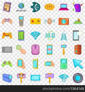Web mobile icons set. Cartoon style of 36 web mobile vector icons for web for any design. Web mobile icons set, cartoon style