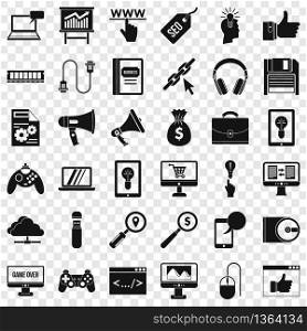 Web mobile icons set. Simple style of 36 web mobile vector icons for web for any design. Web mobile icons set, simple style