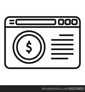 Web money profit icon outline vector. Mobile strategy. Earning blog. Web money profit icon outline vector. Mobile strategy