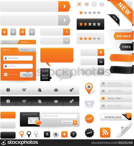 Web navigation set vector image