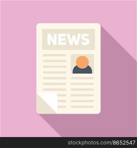 Web newspaper icon flat vector. News paper. Page press. Web newspaper icon flat vector. News paper