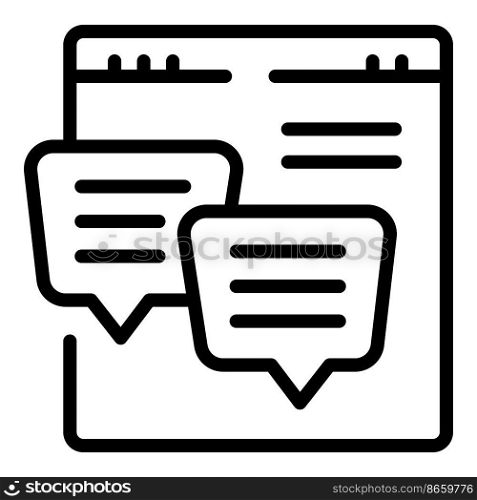 Web online chat icon outline vector. Kol opinion. Social media. Web online chat icon outline vector. Kol opinion