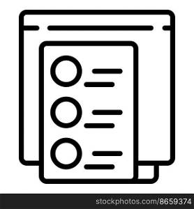 Web online exam icon outline vector. Test computer. School study. Web online exam icon outline vector. Test computer