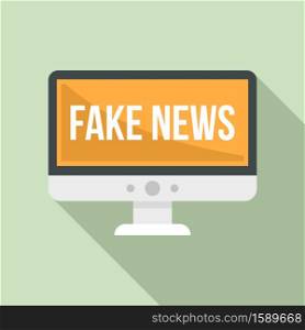 Web online fake news icon. Flat illustration of web online fake news vector icon for web design. Web online fake news icon, flat style