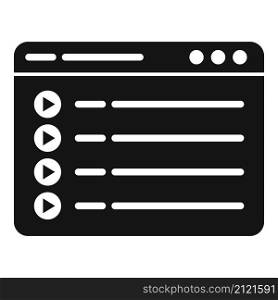 Web online playlist icon simple vector. Music song list. Player interface. Web online playlist icon simple vector. Music song list