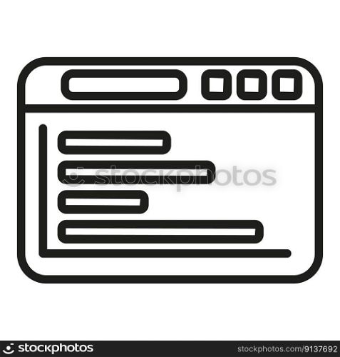 Web online report icon outline vector. Business document. Chart data. Web online report icon outline vector. Business document