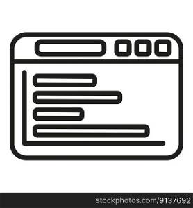 Web online report icon outline vector. Business document. Chart data. Web online report icon outline vector. Business document