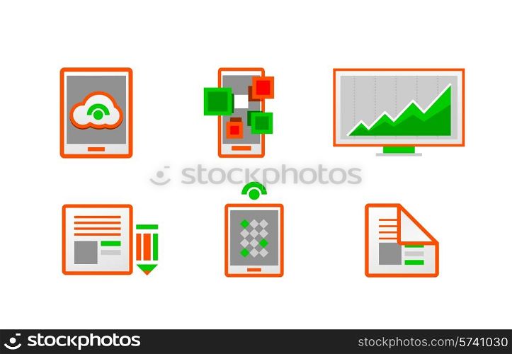 Web orange minimal light icon set