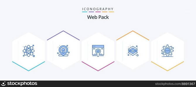 Web Pack 25 Blue icon pack including source code. html. find. tools. graphic