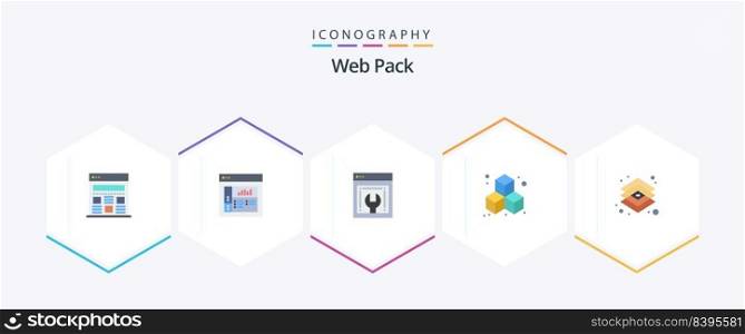 Web Pack 25 Flat icon pack including tools. graphic. web development. design. cube