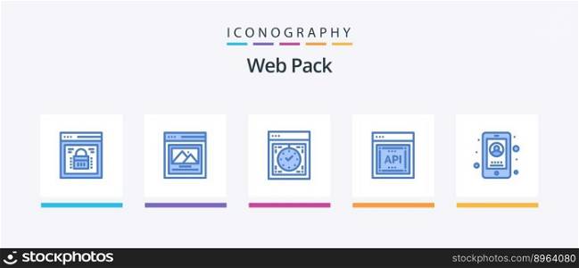 Web Pack Blue 5 Icon Pack Including business. application programmer interface. computer. api concept. web. Creative Icons Design
