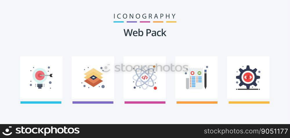 Web Pack Flat 5 Icon Pack Including programming interface. web. tools. page. browser. Creative Icons Design