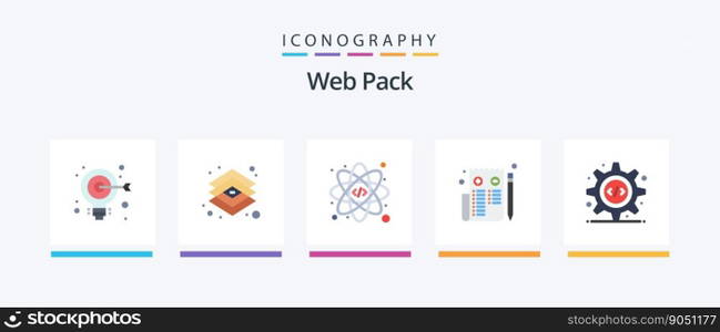 Web Pack Flat 5 Icon Pack Including programming interface. web. tools. page. browser. Creative Icons Design