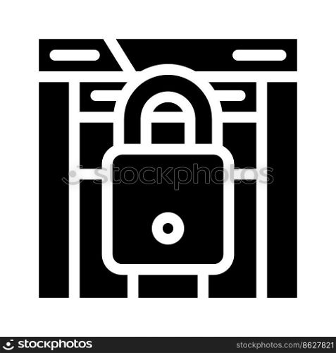 web padlock glyph icon vector. web padlock sign. isolated symbol illustration. web padlock glyph icon vector illustration