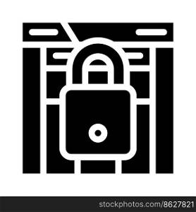 web padlock glyph icon vector. web padlock sign. isolated symbol illustration. web padlock glyph icon vector illustration