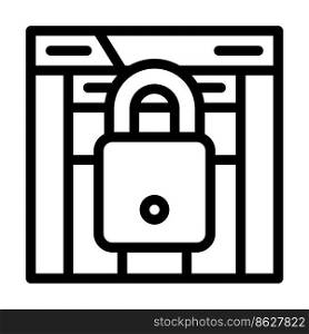 web padlock line icon vector. web padlock sign. isolated contour symbol black illustration. web padlock line icon vector illustration