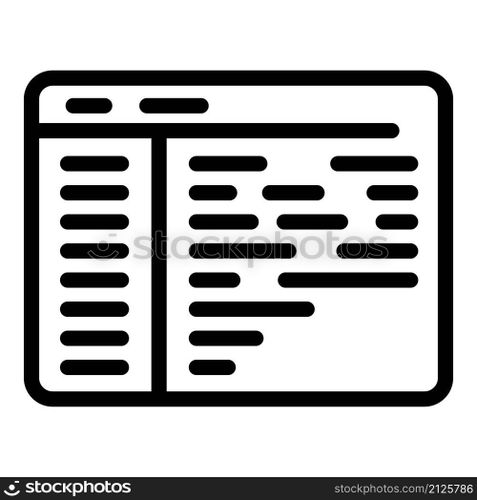 Web page code icon outline vector. Cms development. Html design. Web page code icon outline vector. Cms development