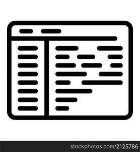 Web page code icon outline vector. Cms development. Html design. Web page code icon outline vector. Cms development