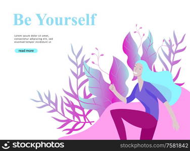 Web page design template for beauty, dreams motivation, International Womens Day, feminism concept, girls power and woman rights, vector illustration for website and mobile website development. Web page design template for beauty, dreams motivation, International Womens Day, feminism concept, girls power and woman rights, vector illustration for website