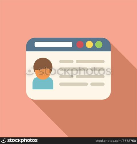 Web page icon flat vector. Target digital. Company service. Web page icon flat vector. Target digital