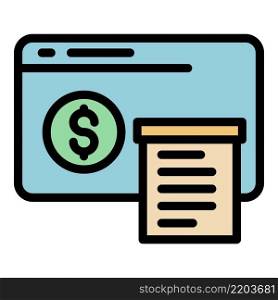 Web page payment icon. Outline web page payment vector icon color flat isolated. Web page payment icon color outline vector