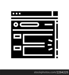 web page scroll glyph icon vector. web page scroll sign. isolated contour symbol black illustration. web page scroll glyph icon vector illustration