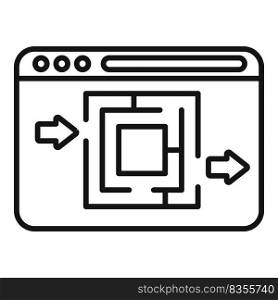 Web page search icon outline vector. Creative problem. Design puzzle. Web page search icon outline vector. Creative problem