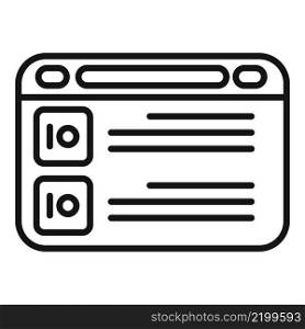 Web page store icon outline vector. Internet card. Digital computer. Web page store icon outline vector. Internet card