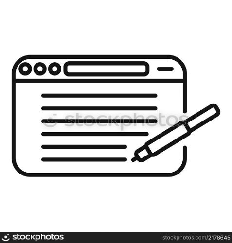 Web page writing icon outline vector. Text message. Note article. Web page writing icon outline vector. Text message