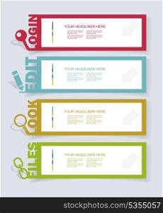 Web panel Set. Infographics number options template. Vector.