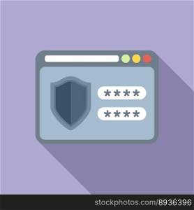 Web password protection icon flat vector. Personal account. Laptop screen. Web password protection icon flat vector. Personal account