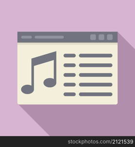 Web playlist icon flat vector. Play layout. Multimedia app. Web playlist icon flat vector. Play layout